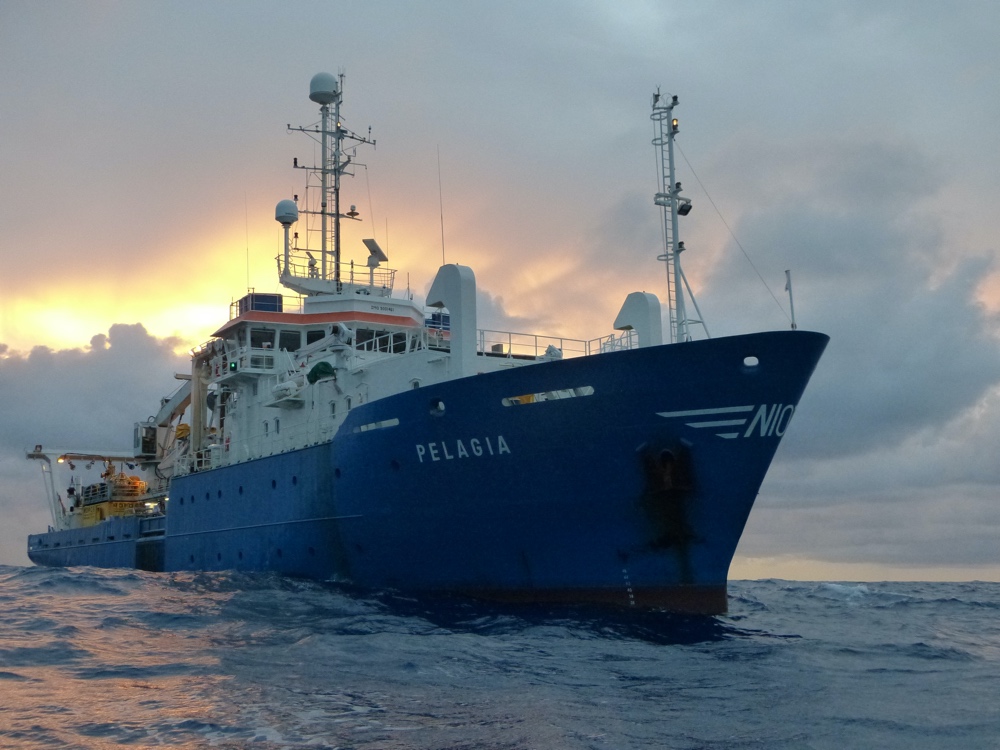 Research Vessel Pelagia in the Indian Ocean on station